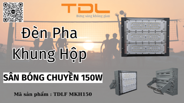 Đèn pha LED khung hộp sân bóng chuyền 150w