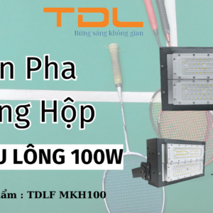 Đèn led sân cầu lông 100w khung hộp