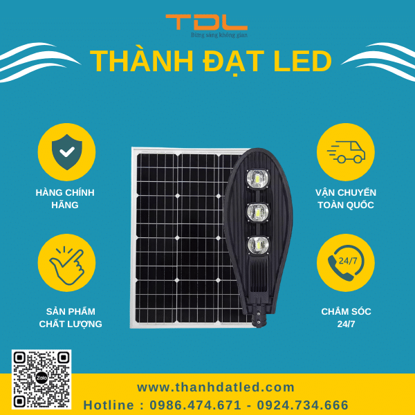 Đèn Đường Năng Lượng Mặt Trời Chiếc Lá 150w (TDL-NLL150 ) Thành Đạt Led